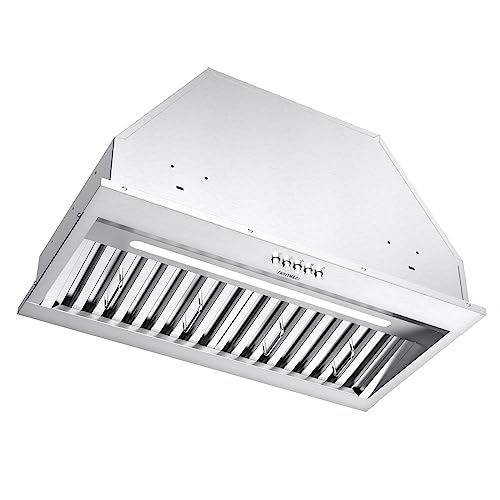Hermitlux 30 inch Insert Range Hood with 3 Speed Exhaust Fan, Stainless