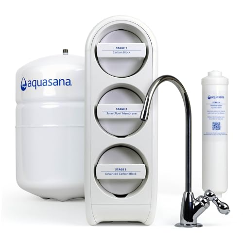 Photo 1 of Aquasana SmartFlow® Reverse Osmosis Water Filter | RO Under Sink System | WQA Certified up to 99.99% of 90 contaminants Including Fluoride, PFAS, Arsenic, Lead, and Chlorine | Chrome Faucet