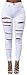 Ermonn Women's Distressed Ripped Denim Pencil Jeans Stretch XL White