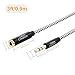CableCreation 3 Feet 3.5mm Male to Female Extension Stereo Audio Extension Cable Adapter, Slim and Soft Aux Cable with Gold Plated Connector, Black and White