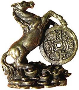 Everest Crystal Art Brass Metal Horse Thailand Amulet Statue Chinese Lucky Horse A646