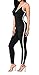 Women Catsuit Skinny Tank Spaghetti Strapped Yoga Bodysuit Jumpsuit Solid Black S