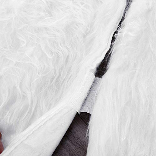 30 Inch Christmas Tree Skirt Snow White Faux Fur Christmas Tree Decorations for Holiday Party Xmas Ornaments