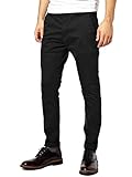 Italy Morn Men Chino Casual Pants Khakis Slim Fit Cotton Twill Trousers Black