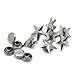 Housweety 100 Sets Silver Tone Star Spike Rivet Studs Spots 11mmx11mm(3/8