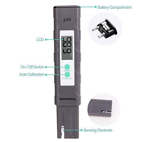 Digital PH Meter, Kydara PH Meter 0.01 PH High Accuracy Water Quality Tester with 0-14 PH Measurement Range for Household Drinking, Pool and Aquarium Water PH Tester Design with ATC