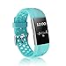 POY Replacement Bands Compatible for Fitbit Charge 2, Adjustable Breathable Wristbands with Air Holes Straps, Small Teal 1PC