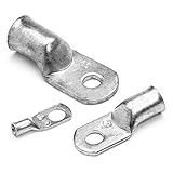 EWCS 8 AWG (Gauge) 6 AWG, 4 AWG, 2 AWG, 1/0 AWG, 2/0AWG Marine Grade UL Approved Heavy Duty Tinned Copper Compression Lugs - 10 Per Pack