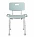 Medline Shower Chair Bath Bench with Back, Supports up to 300 lb, Infused with Microban Antimicrobial Protection, Light Blue