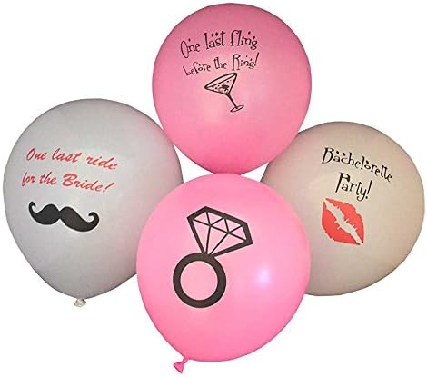 Bachelorette Pink and White Party Balloons Sixteen (16) Count--Perfect Bachelorette Party Decorations!!!