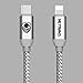 USB C to Lightning Cable, Metrans 3FT Nylon Braided USB C 3.1 Male to Lightning Charging Cord Sync & Data Cable for iPhone 6/ 7/6s 7 Plus/ iPad/ New MacBook/ Chromebook Pixel/ HP Pavilion, Silver