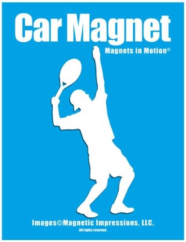 Tennis Player Men’s Car Magnet White