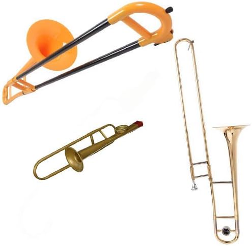 Tromba Yellow Plastic Travel Trombone PLUS Upgrade University Series Trombone Bundle w/Trombone Kazoo