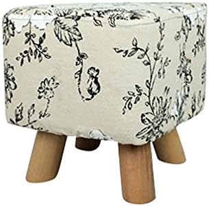 Treezone Padded Footstool Ottoman Pouffe Stool with 4 Wood Legs and Removable Cover Red Tower