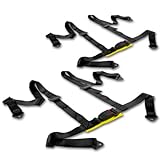 Universal Black Nylon 4-Point Racing Seat Belt & Buckle (Pack of 2)