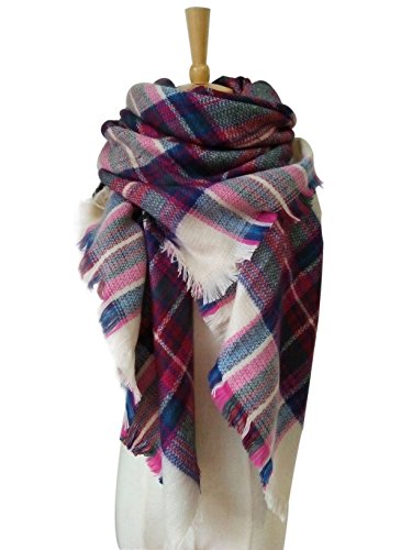 Molerani women s tassels soft plaid tartan scarf winter…