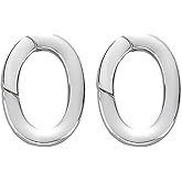 PH PandaHall 2Pcs Sterling Silver Oval Spring Gate Rings Connector Necklace Enhancer Shortener Clasp Jewelry Connectors for Bracelets and Necklaces