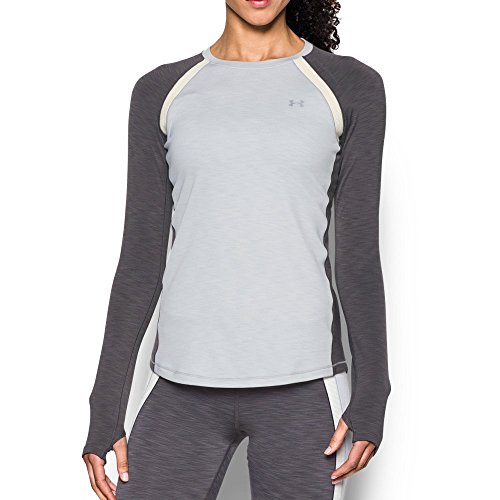 Under Armour Women's ColdGear Long Sleeve, Air Force Gray Heath/Carbon Heather, X-Large