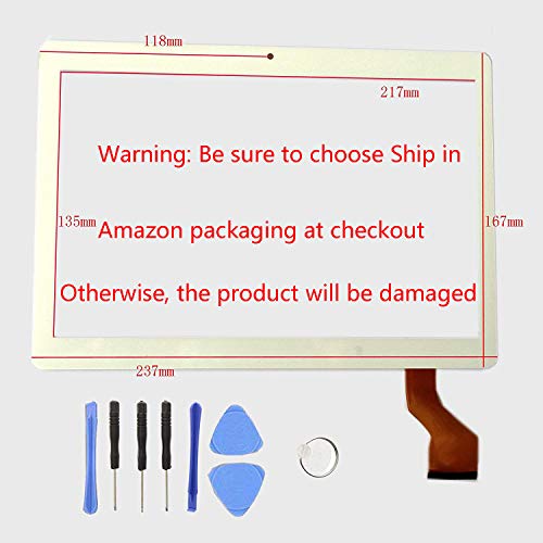 EUTOPING R White Color Touch Screen Panel digitizer Replacement for 10.1 inch YELLYOUTH YY-107H with SlyPry Opening Tool kit