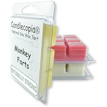 Candlecopia Monkey Farts, Butt Naked and Bite Me Strongly Scented Hand Poured Vegan Wax Melts, 18 Scented Wax Cubes, 9.6 Ounces in 3 x 6-Packs