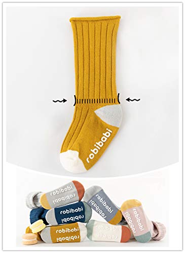 Baby Toddler Knee High Anti Slip Non Skid Cotton Socks with Grips for Girls and Boys 0-3 Years (Multicoloured, 12-36 Months) - Thumbnail 7
