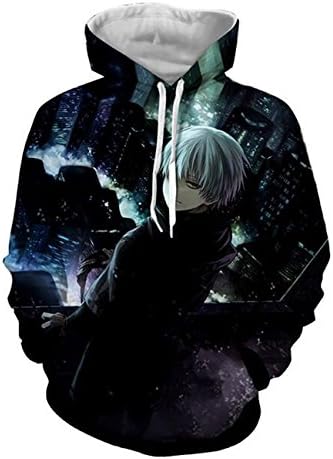 DreamAndReality Unisex Hoodies Tokyo Ghouls Ken Kaneki 3D Print Pullover Sportswear Sweatshirt Tops 221