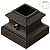 Iron Baluster Shoes with Set Screw Stair Parts Scroll Basket Twist Knuckle Baluster Shoe for 1/2" Square Metal Spindles Set of 10 (Satin Black)