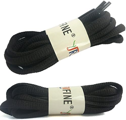 YJRVFINE 2 Pair Oval Running Shoelace Sport Shoe Laces String Shoelaces Black - Length:47.24"