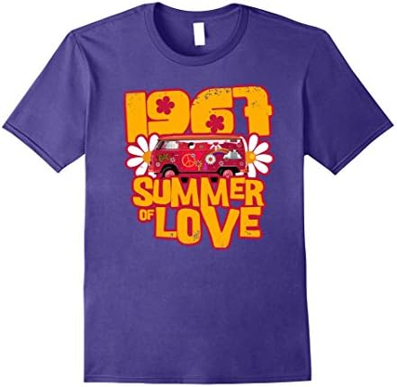 Mens Summer of Love 1967 50th Anniversary Hippie T Shirt Vintage Large Purple