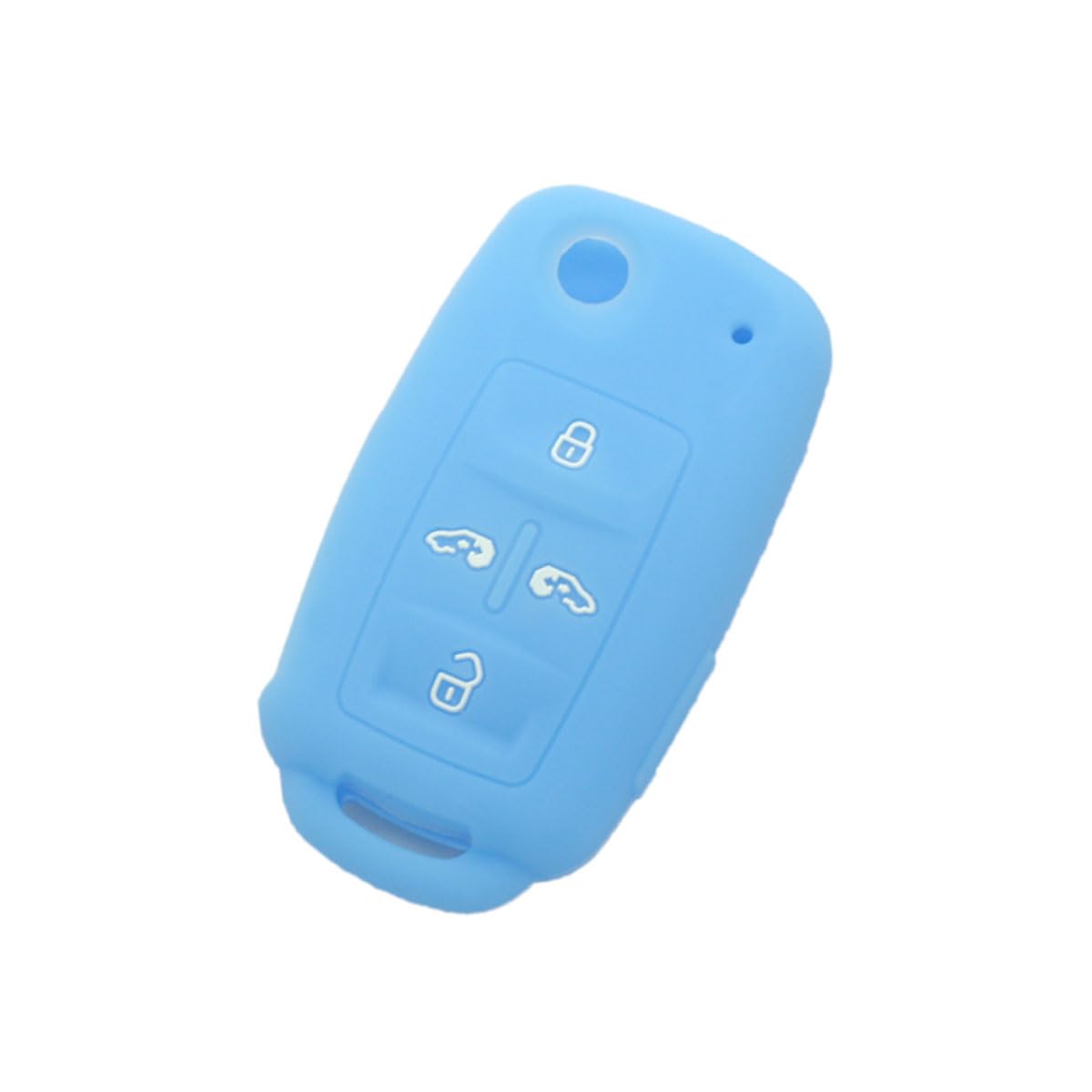 BROVACS Silicone Cover Protector Case Holder Skin Jacket Compatible with VOLKSWAGEN Sharan Caravelle SEAT 5 Button Flip Remote Key Fob 4+1 BTN CV4806 Light Blue
