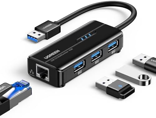 UGREEN USB Hub Ethernet Adapter with Port USB Ethernet