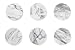 Fox Run 48749 Natural White Polished Marble Stone Coasters, Set of 6