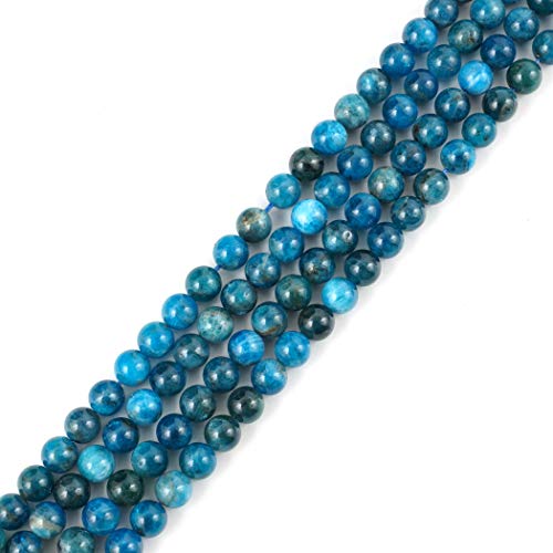 Top Quality Natural Blue Apatite Gemstone 4mm Small Round Loose Gems Stone Beads 15 Inch for Jewelry Craft Making GF32-4 - Thumbnail 4