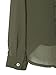 POSESHE Women's V-Neck Button Detail Dip Back Solid Blouse Top (Medium/US 6-8, Army Green)
