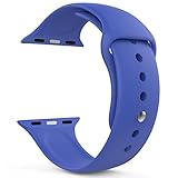 MoKo Apple Watch Band Series 1 Series 2, Soft Silicone Replacement Sports Band for 38mm Apple Watch 2015 & 2016 All Models, Royal BLUE (Not fit 42mm Versions)