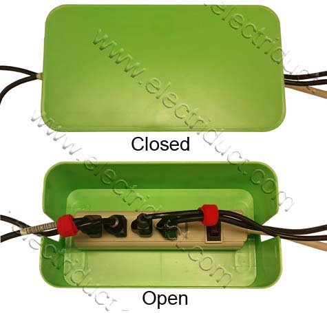 Cable Bin Mini with Surge Protector2 Pack Color: White