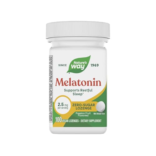 Nature's Way Melatonin Lozenges, Supports Restful Sleep & Sleep Quality*, 2.5 m…