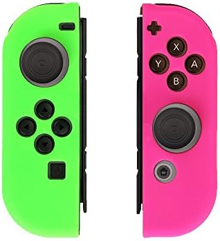 Kourpar Joy-Con (L/R) Silicone Protective Casing Compatible for Nintendo Switch Joy-Con Controllers with Thumb Grips Caps (2 Pairs Pack)