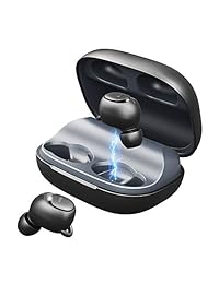 Mindkoo   Auriculares inalámbricos Bluetooth 5.0 TWS con mini caja de carga, 60 horas de duración de la batería, emparejamiento de un solo paso IPX6, impermeables, resistentes al sudor, mini auriculares Bluetooth