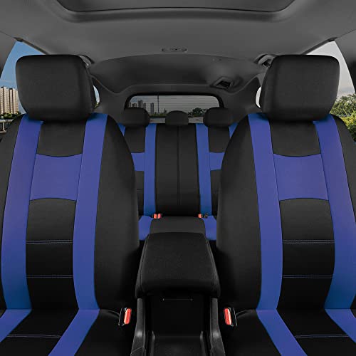 carXS Seat Covers for Cars, Blue TwoTone Car Seat Covers with Matching