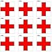 Red Cross On White - SET of 9 - Window Bumper Laptop Stickers
