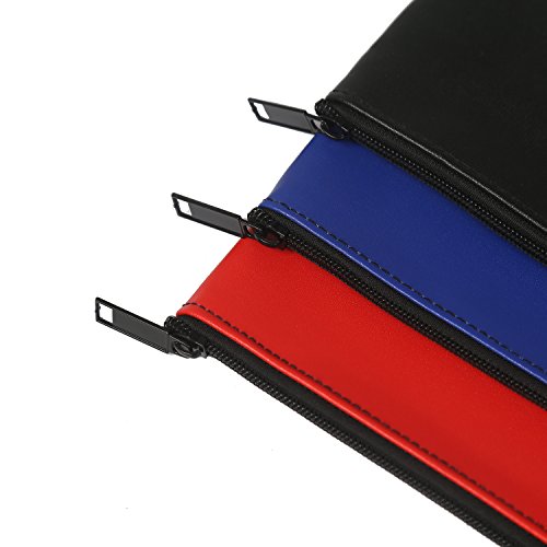 LUNASMILE Leatherette Securit Bank Deposit Bag/ Check Wallet/ Utility Zipper Coin Bag, 11 x 6 Inches Check Bag (Mix2)