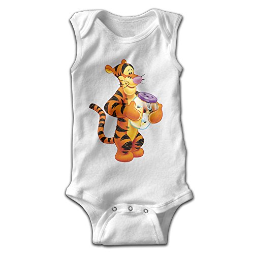 EVPOPC LVMI Transparent Tigger The Cartoon Show Baby Boys' Sleeveless Romper Bodysuit Jumpsuit Baby Clothes Outfits White