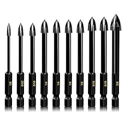 10-Piece Glass Concrete Drill Bit Set, Masonry