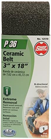 Shopsmith 12510 3" x 18" Ceramic Sanding Belts 36 Grit 1 Pack