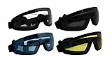 4 Skydive Sky Diving Goggles Clear Smoked Blue and Yellow