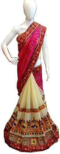 SKYZONE GROUP WOMEN'S WEDDING SAREE WITH BLOUSE