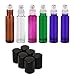 Premium Refillable Empty Roller Bottle Set Include 6 Piece 10ML Roller Bottle 1x Green Carring Case and DIY Your Own Blend (Mix 6)