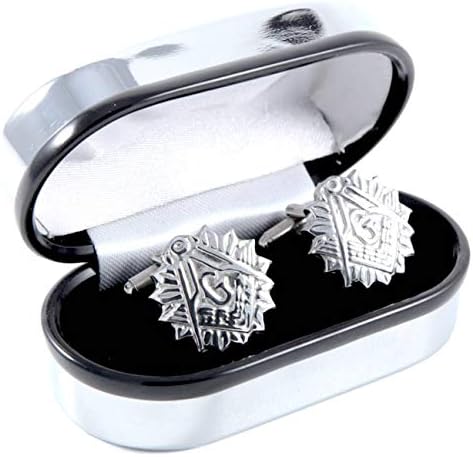 Scotish Pewtermill Chrome Round Masonic Cufflinks