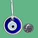 Ebsem Silver Gilt Handmade Handmade Evil Eye Glass Charm Decorative Turkish - Greek - Jewish - Christian ornamenOrnament (3.5 inches)